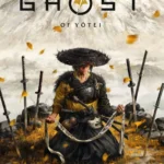 Ảnh bìa chính thức của Ghost of Yōtei, biểu tượng samurai với bối cảnh Nhật Bản cổ đại