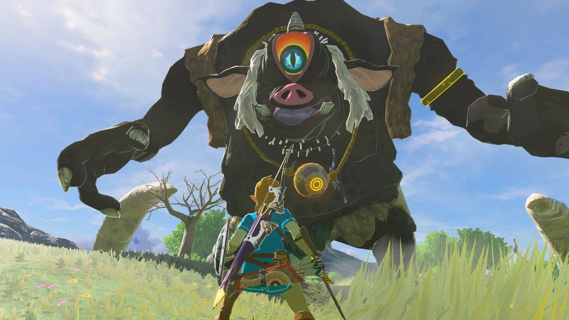 Ảnh chụp màn hình gameplay The Legend of Zelda: Breath of the Wild trên Nintendo Switch 2, minh họa trải nghiệm game khi đối mặt với các lỗi phần mềm ban đầu.
