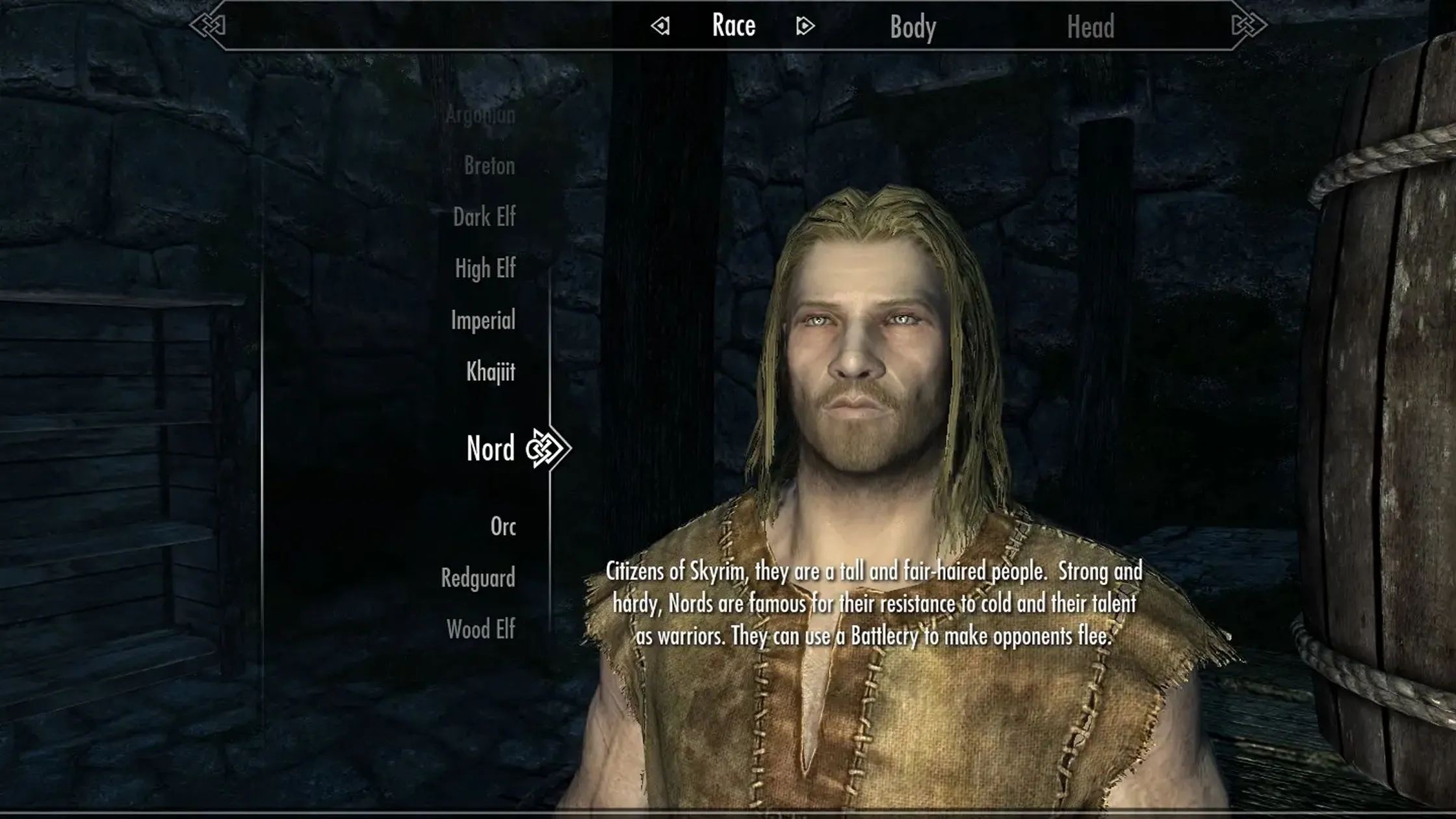 Ảnh chụp màn hình ingame của mod Alternate Start trong game Skyrim