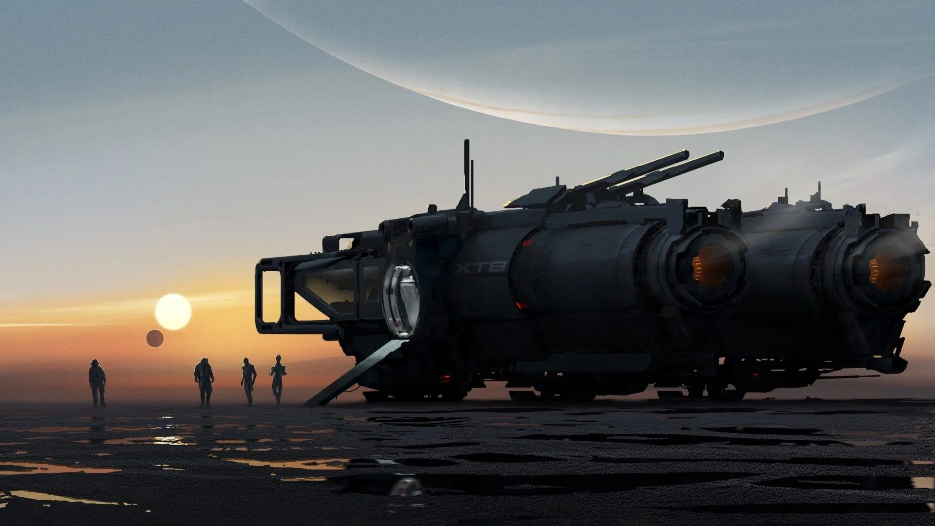 Ảnh concept art ban đầu của Mass Effect 5 với hành tinh và ký hiệu N7, đại diện cho thông báo đầu tiên về game.