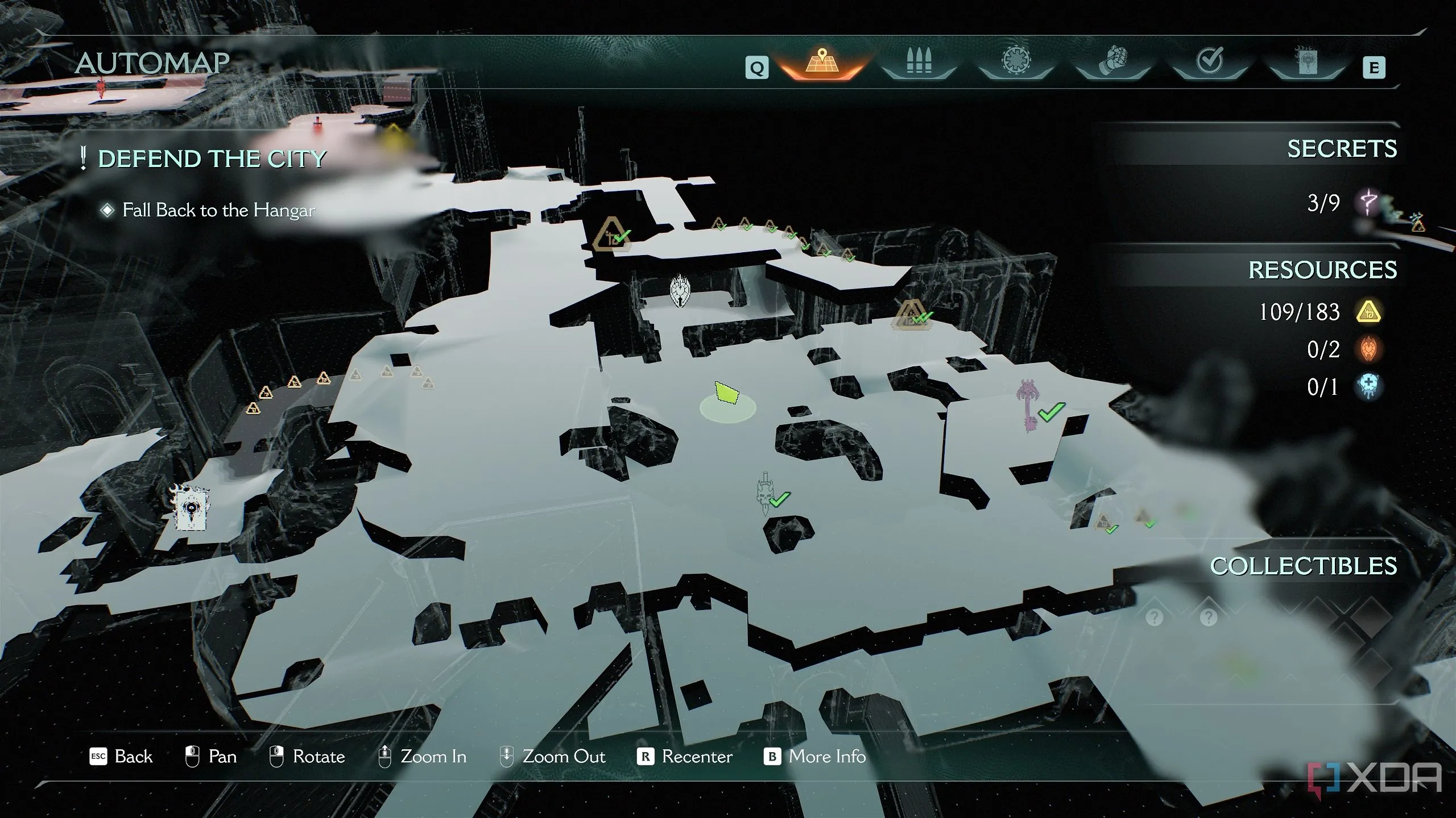 Bản đồ 3D Automap hiển thị vị trí khu vực bí mật 4 trong Doom The Dark Ages Chapter 7