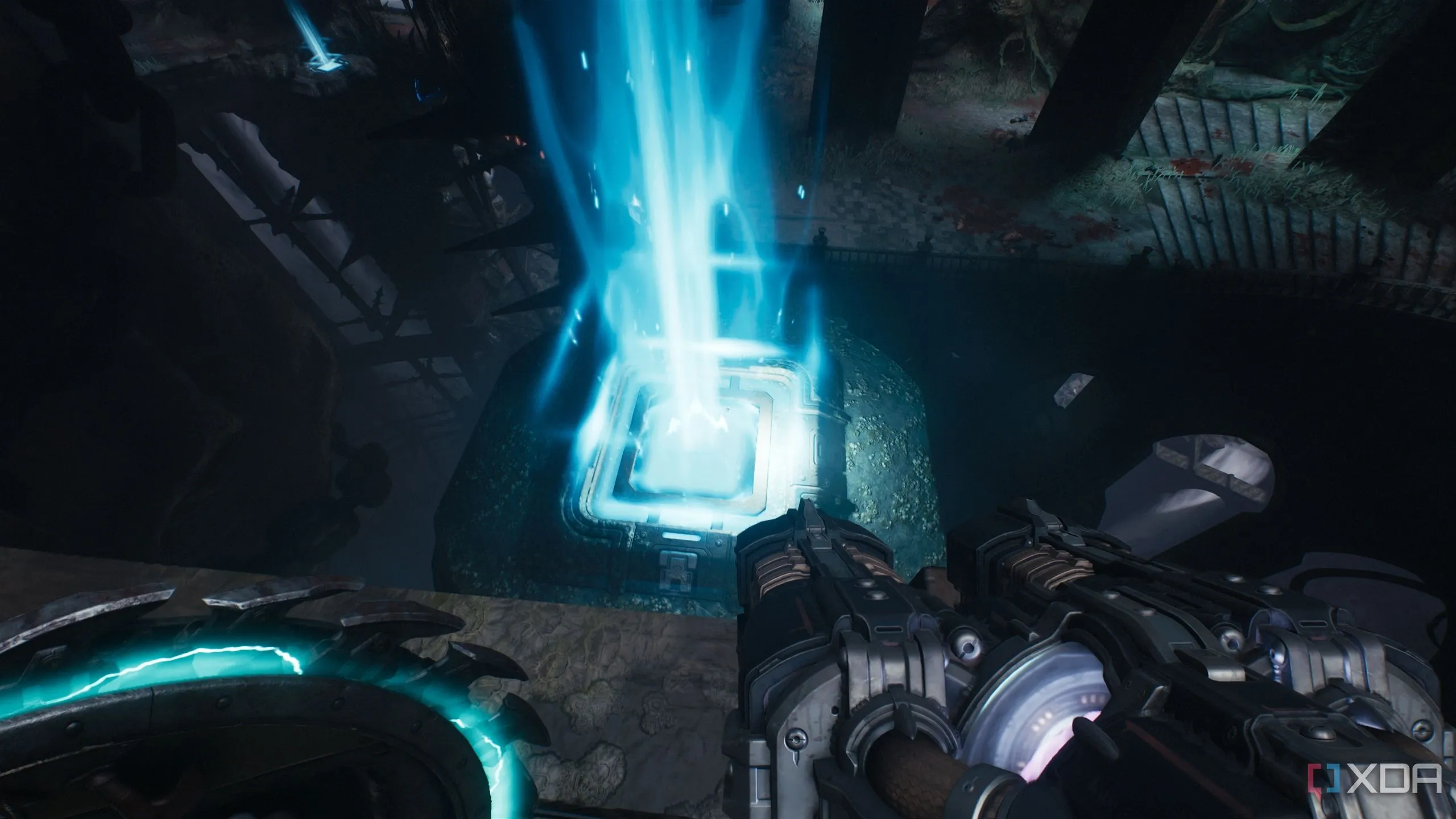 Bệ nhảy trên cầu thang trung tâm trong Chương 14 Doom The Dark Ages.