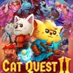 Bìa game Cat Quest II, hình ảnh đại diện cho cuộc phiêu lưu của mèo và chó trong thế giới Felingard và Lupus Empire.