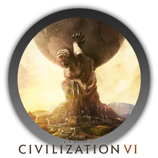 Bìa game Civilization VI với biểu tượng đặc trưng của trò chơi chiến lược xây dựng đế chế