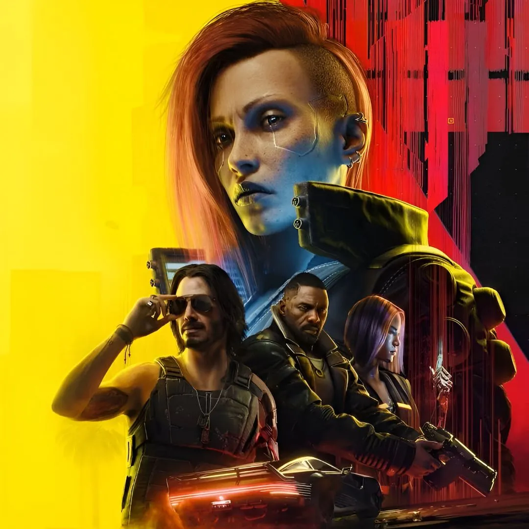 Bìa game Cyberpunk 2077 Ultimate Edition với hình ảnh V và Johnny Silverhand.