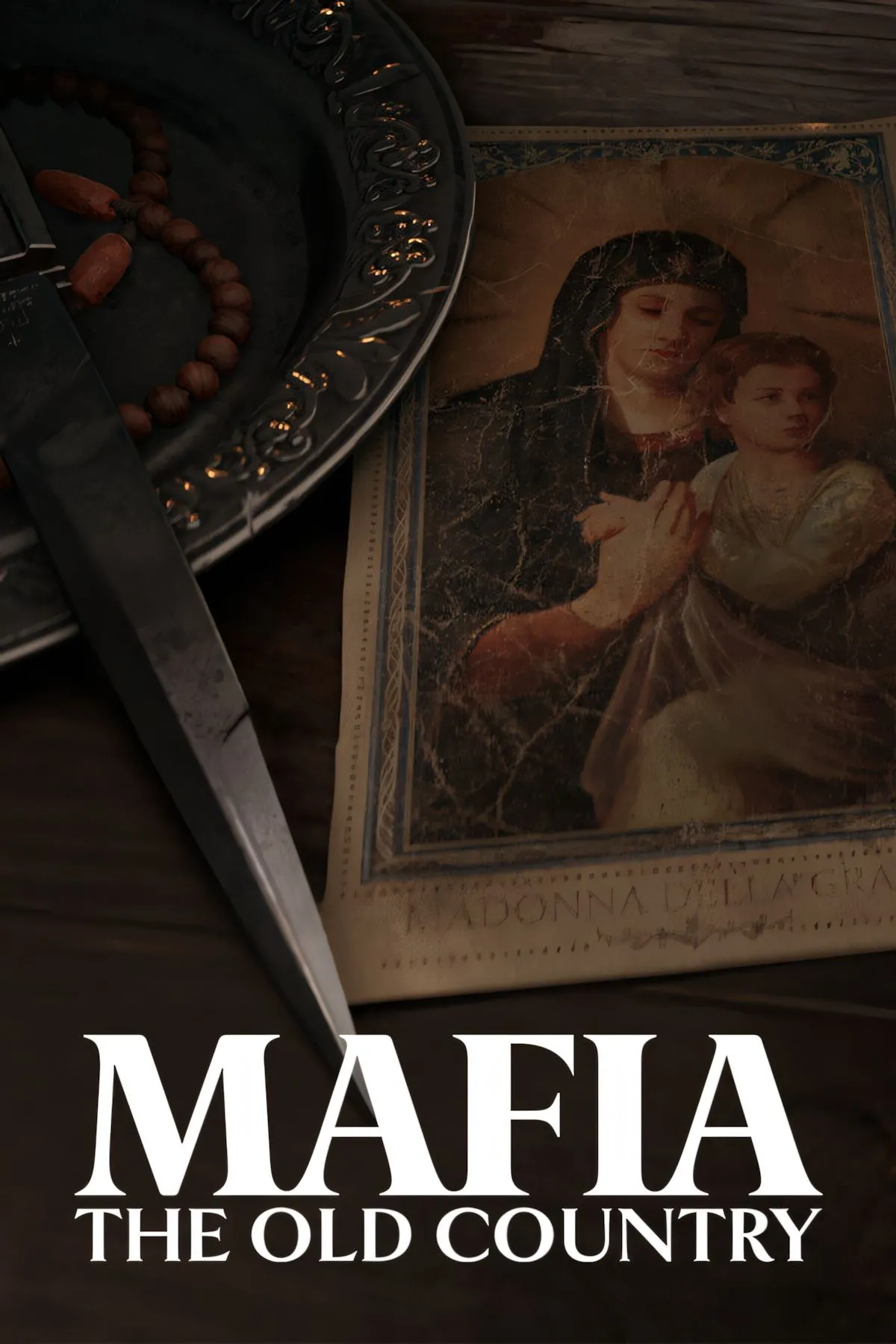 Bìa game Mafia: The Old Country với hình ảnh phong cảnh Sicily cổ kính