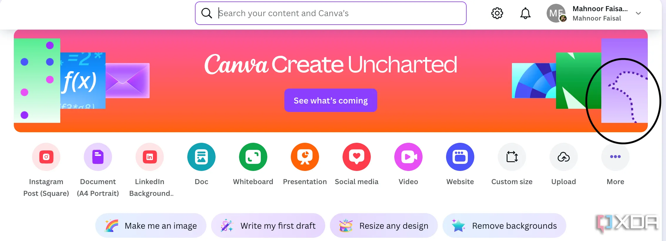 Biểu tượng để truy cập các tính năng mới của Canva Visual Suite 2.0 trên giao diện Canva.