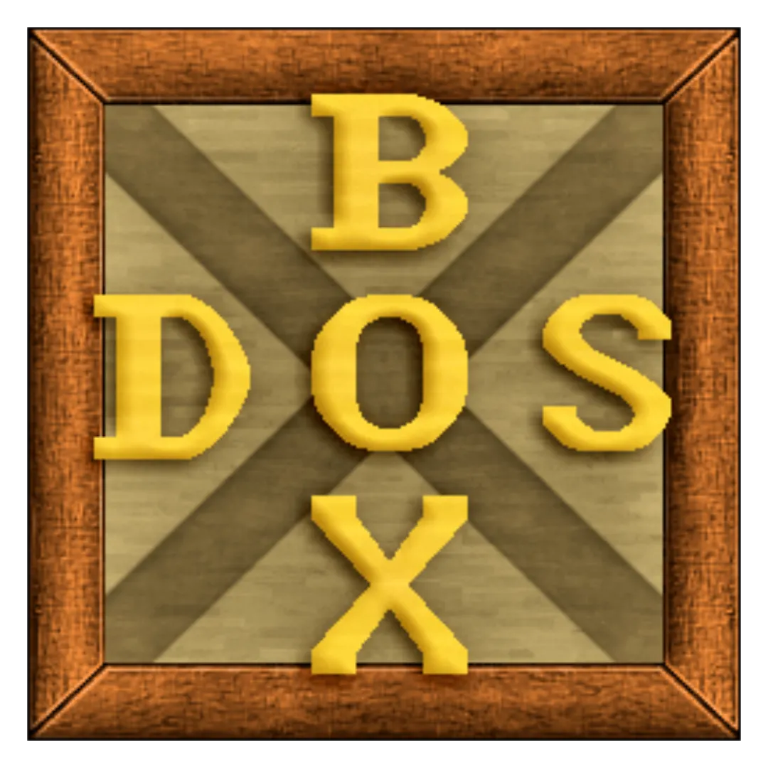 Biểu tượng DOSBox trên nền trong suốt, phần mềm giả lập giúp trải nghiệm game MS-DOS kinh điển