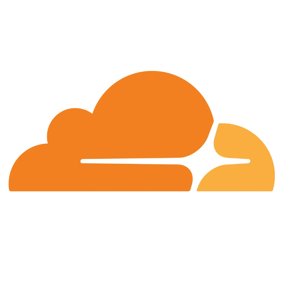 Biểu tượng logo Cloudflare, công ty cung cấp dịch vụ bảo mật và tối ưu website