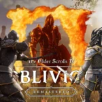 Biểu tượng Oblivion Remastered với các nhân vật đứng trước, minh họa trải nghiệm game ma cà rồng đầy thử thách