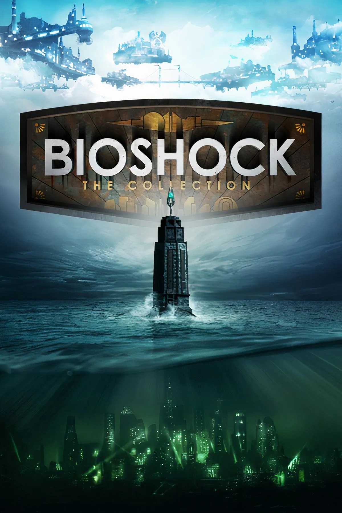 Big Daddy và Little Sister trong thành phố Rapture dưới nước của BioShock