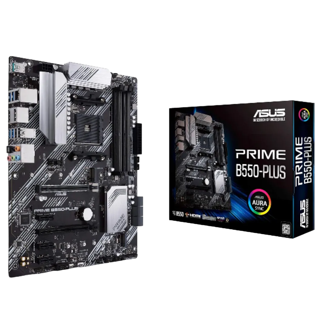 Bo mạch chủ ASUS Prime B550-Plus với thiết kế hiện đại