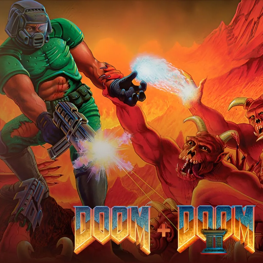 Bộ sưu tập game Doom 1 và Doom 2 Remastered với đồ họa nâng cấp và tính năng hiện đại.