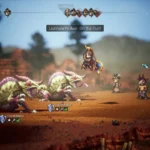 Cận cảnh kỹ năng Lionheart's Axe trong Octopath Traveler 2, minh họa lối chơi nhập vai HD-2D.