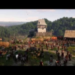 Cảnh chiến đấu thời Trung cổ trong Kingdom Come Deliverance 2 với binh lính và lâu đài