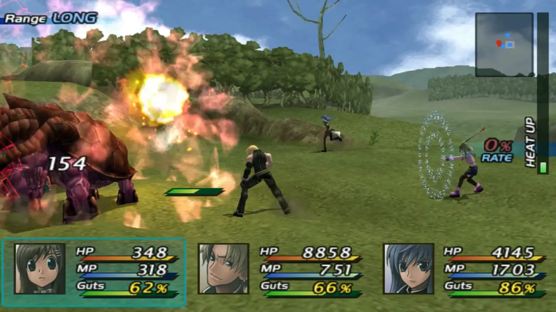 Cảnh chiến đấu trong Star Ocean: Till the End of Time, minh họa cơ chế chết khi MP về 0, tăng tính chiến lược quản lý tài nguyên trong game nhập vai