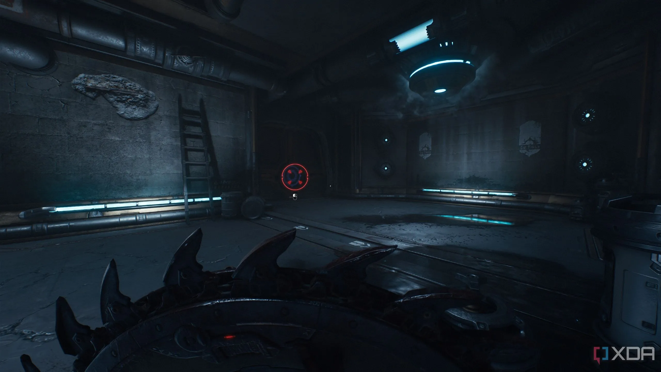 Cánh cửa có biểu tượng khiên, báo hiệu cần dùng Shield Charge để mở khóa khu vực bí mật chứa vàng.