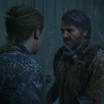 Cảnh game The Last of Us Part II Remastered trên PC cho thấy Joel và Abby trong bão tuyết
