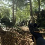 Cảnh gameplay trên Endor trong Star Wars Battlefront 2 của EA, cho thấy sự rậm rạp của khu rừng và các công trình Đế chế.