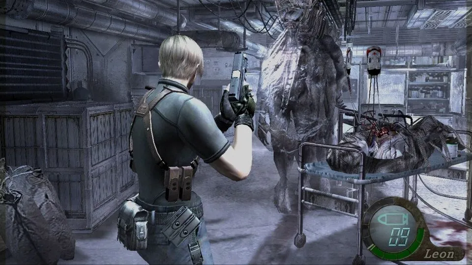 Cảnh quay cận cảnh Leon trong Resident Evil 4