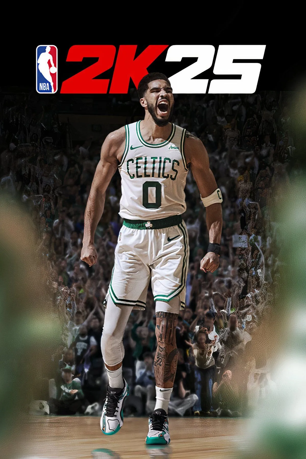 Cảnh quay gameplay trong NBA 2K25 với cầu thủ bóng rổ đang thực hiện cú ném, đồ họa siêu thực