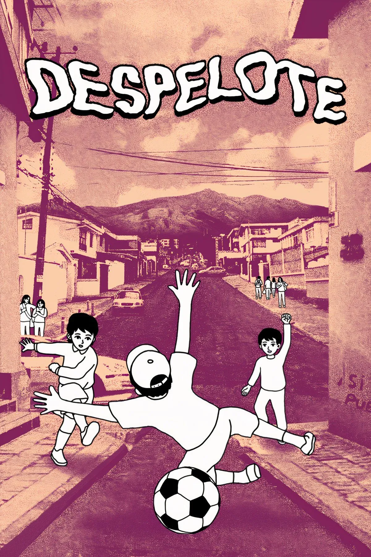 Cảnh trong game Despelote mô tả cậu bé đang đá bóng với hiệu ứng vật lý độc đáo
