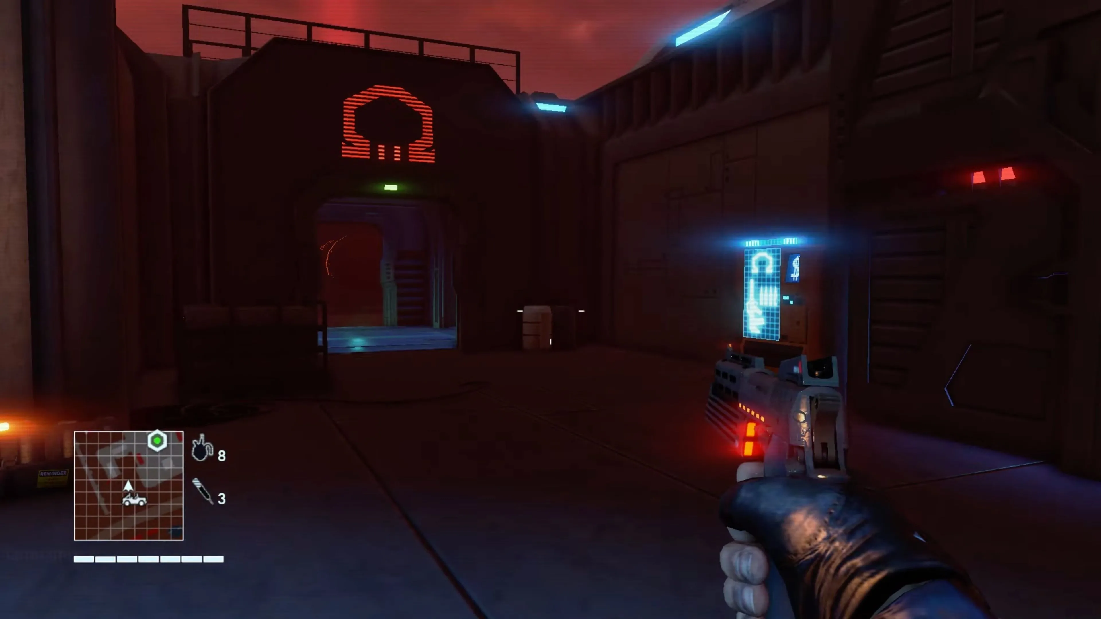 Cảnh trong game Far Cry 3 Blood Dragon với khủng long bắn laser