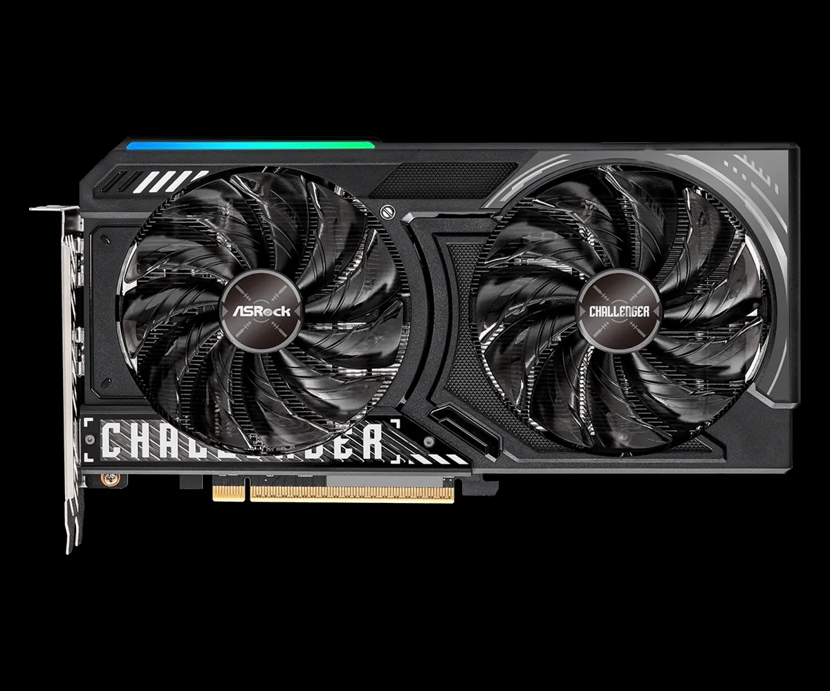 Card đồ họa ASRock AMD Radeon RX 9060 XT Challenger 16GB OC với thiết kế tản nhiệt kép