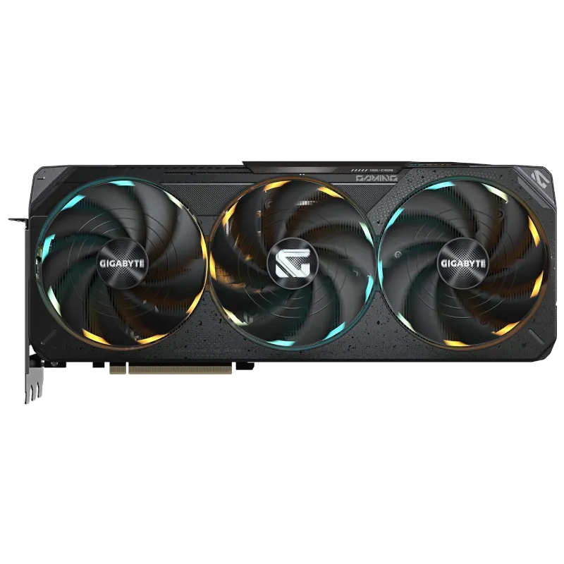 Card đồ họa Gigabyte Gaming GeForce RTX 5080 OC nổi bật với đèn RGB