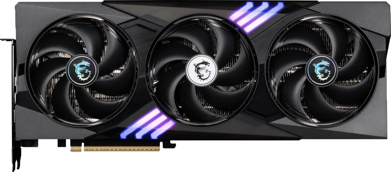 Card đồ họa MSI Gaming Trio OC RTX 5070 với thiết kế tản nhiệt ba quạt