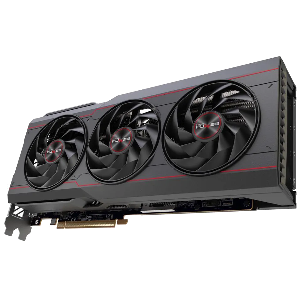 Card đồ họa Sapphire Pulse Radeon RX 7900 XTX ở góc nhìn tổng thể