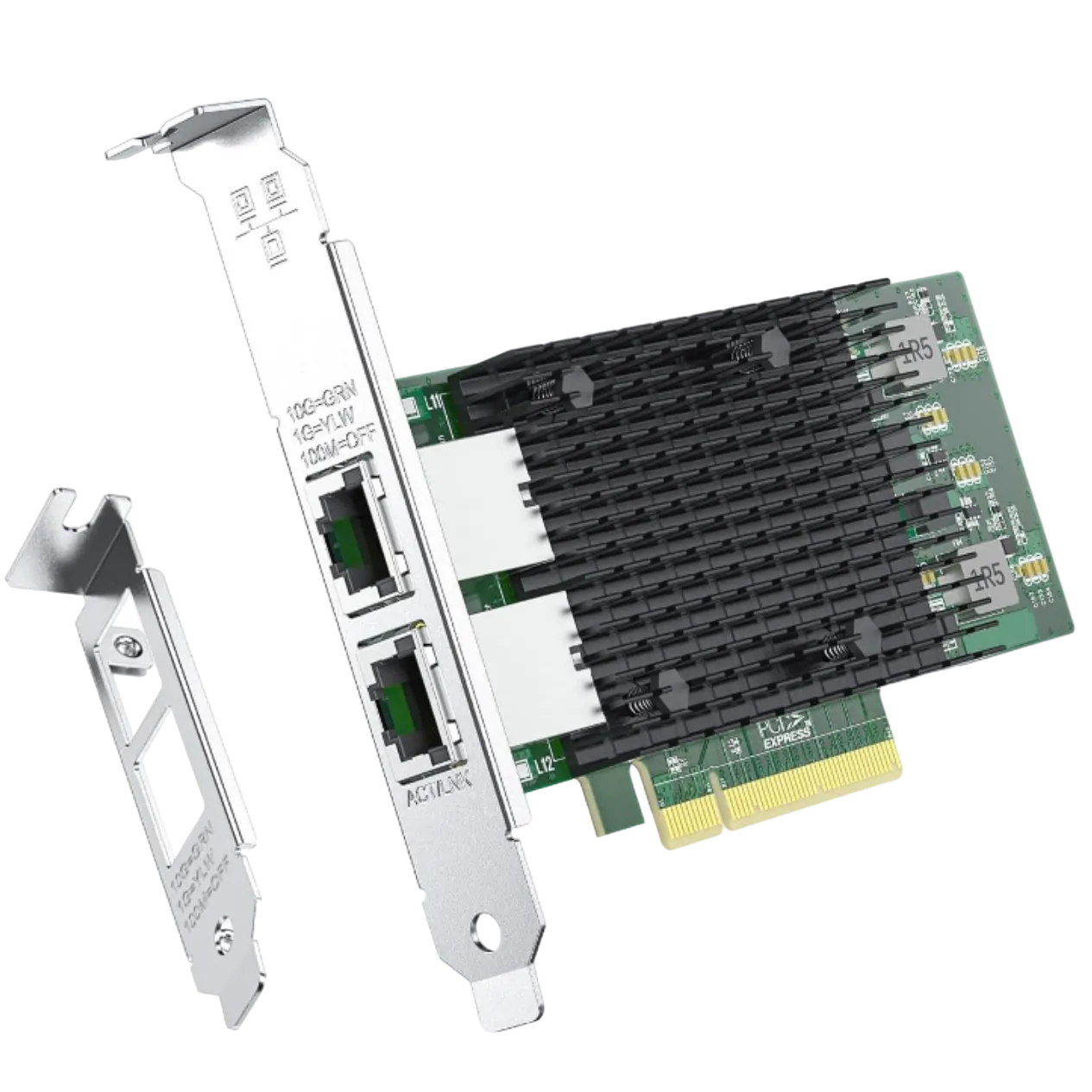 Card mạng Ipolex 10GbE NIC với hai cổng RJ45, nâng cấp tốc độ mạng cho PC.