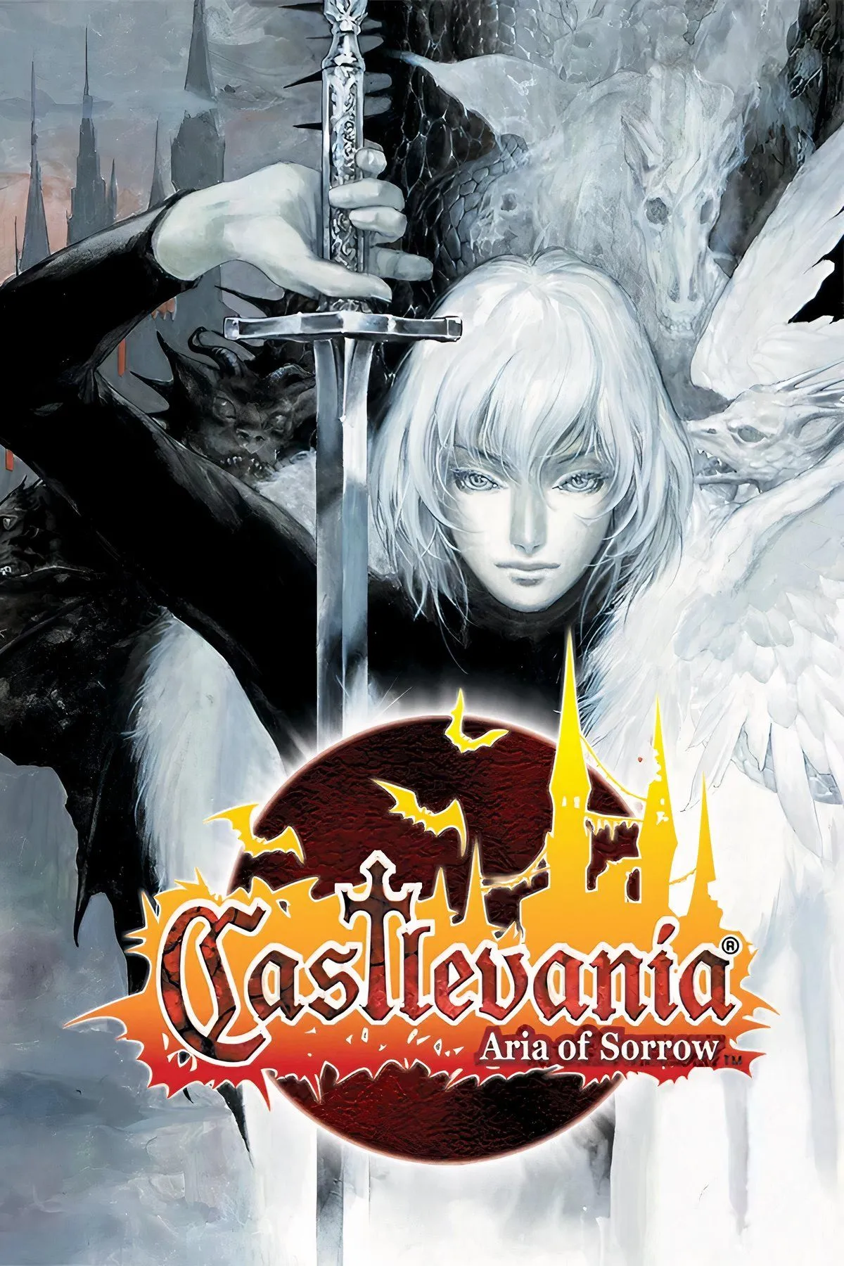 Castlevania Aria of Sorrow bìa game với Soma Cruz