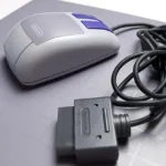Chuột và bàn di chuột SNES màu xám, phụ kiện độc đáo dành cho console Super Nintendo