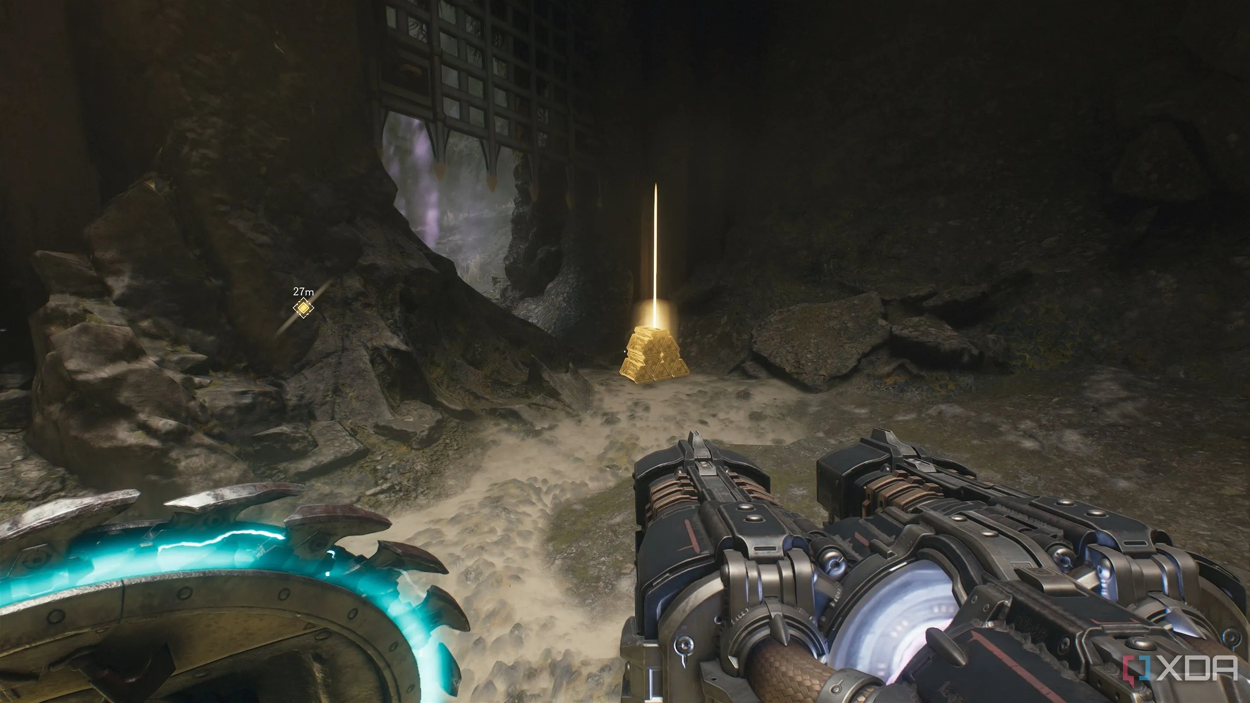 Cọc vàng ẩn giấu phía sau bộ phát Stasis thứ ba trong Chương 14 Doom The Dark Ages.