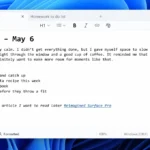 Cửa sổ Notepad trên Windows 11 với nội dung đã được định dạng
