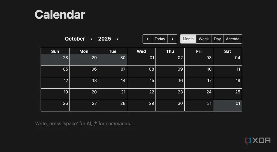 Dễ dàng nhúng các ứng dụng bên thứ ba như Google Calendar vào Notion để quản lý lịch trình.