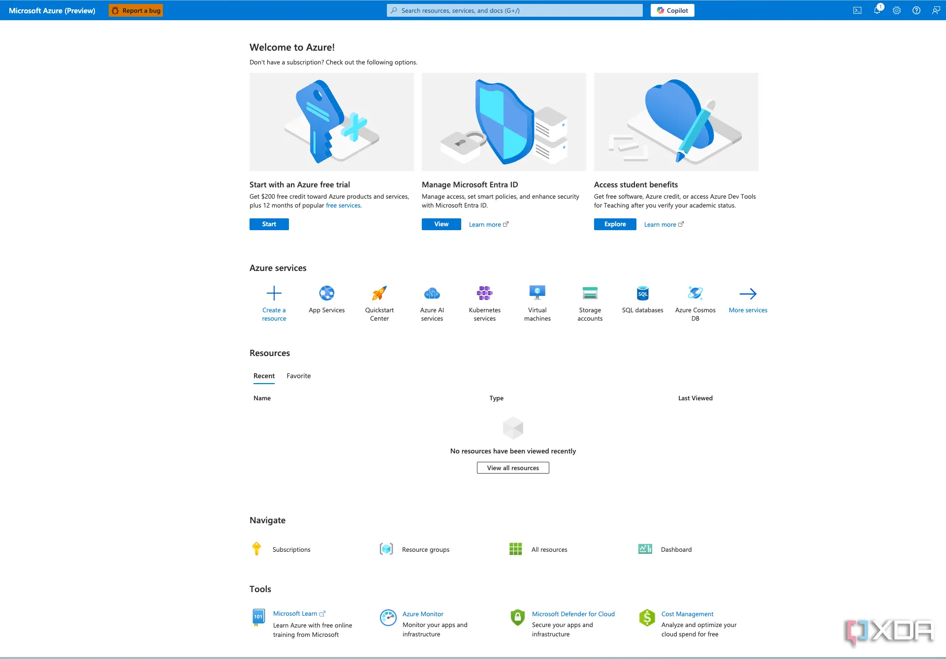 Dịch vụ Microsoft Azure hiển thị logo, tượng trưng cho nền tảng điện toán đám mây quy mô lớn.