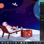 Đồng hồ và lịch tích hợp trong Calendar flyout của Windows 11 với giao diện tối