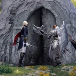 Elden Ring Nightreign Duchess và Guardian đang tiến vào cánh cửa đổ nát