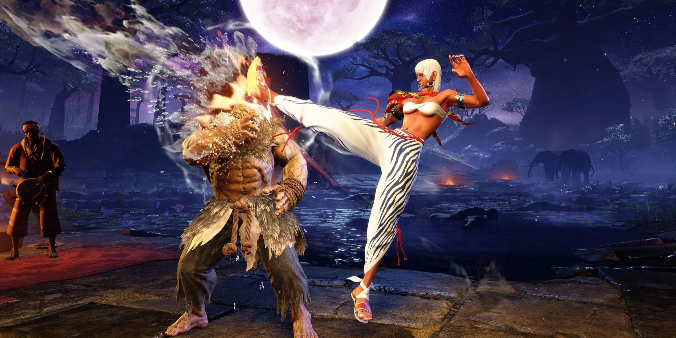 Elena với dáng vẻ uyển chuyển chuẩn bị tung đòn trong Street Fighter 6.