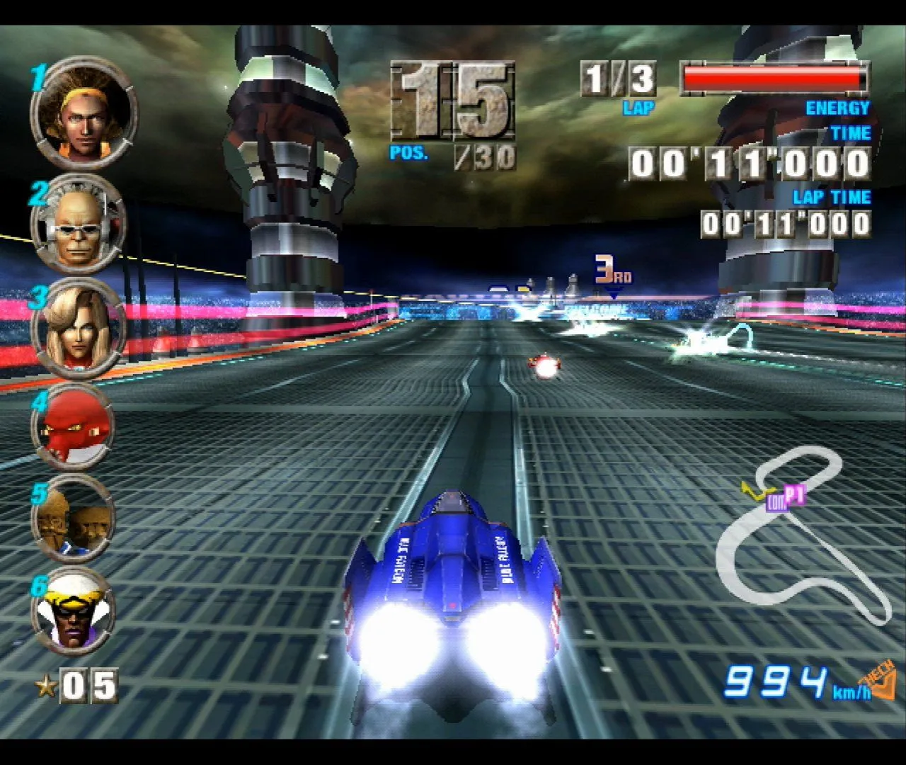 F-Zero GX gameplay với tàu bay tốc độ cao trong bối cảnh tương lai, thử thách giả lập GameCube