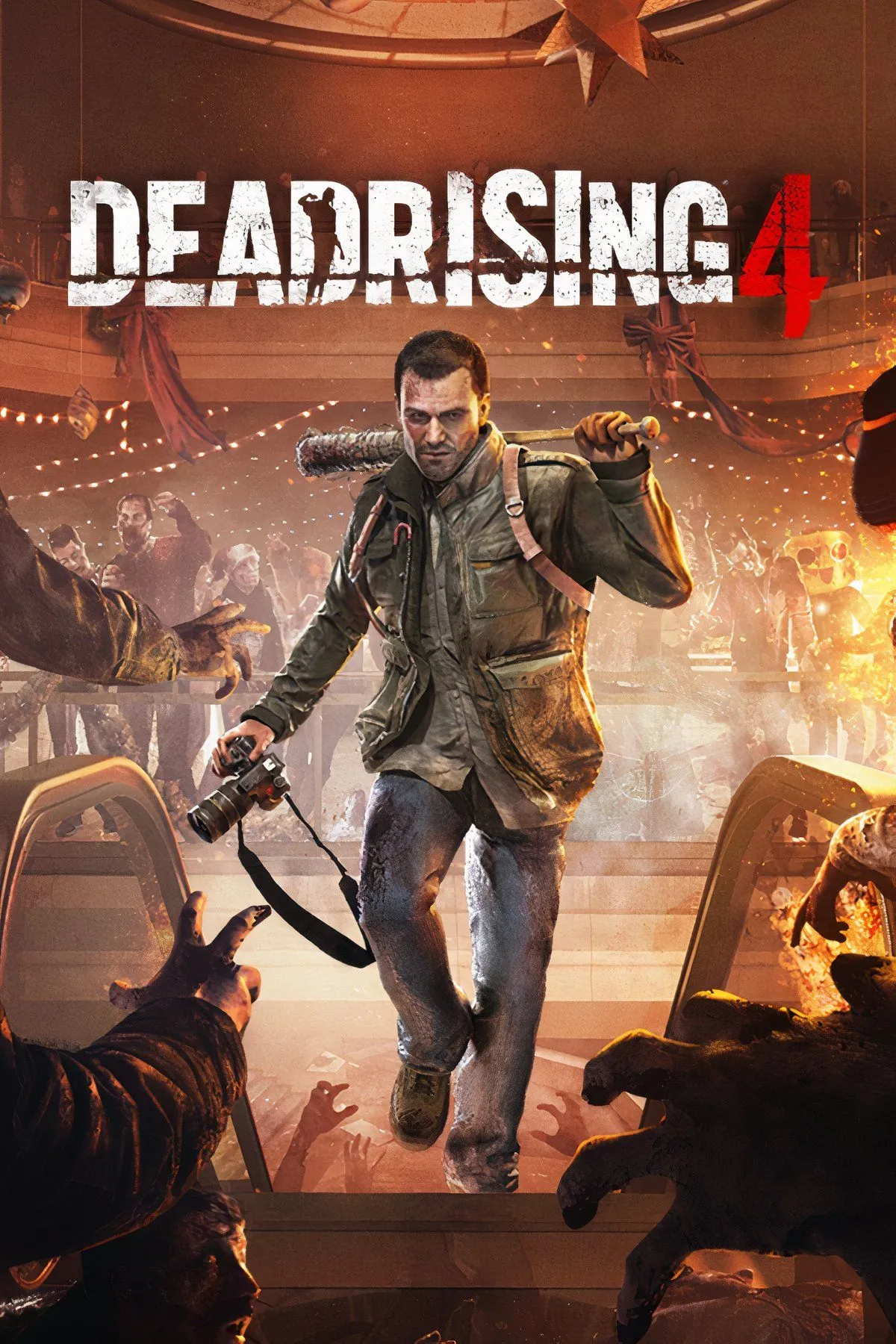 Frank West trong Dead Rising 4 giữa bối cảnh Giáng sinh, biểu tượng cho việc game mất đi bản sắc.