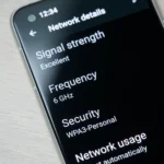 Giao diện chi tiết kết nối Wi-Fi 6E băng tần 6GHz trên điện thoại Asus Zenfone 8