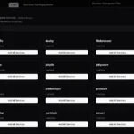 Giao diện Dashix Compose Store hiển thị các module cấu hình Docker có sẵn