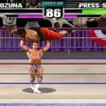 Giao diện gameplay sôi động của WWF WrestleMania: The Arcade Game với chiêu thức cường điệu