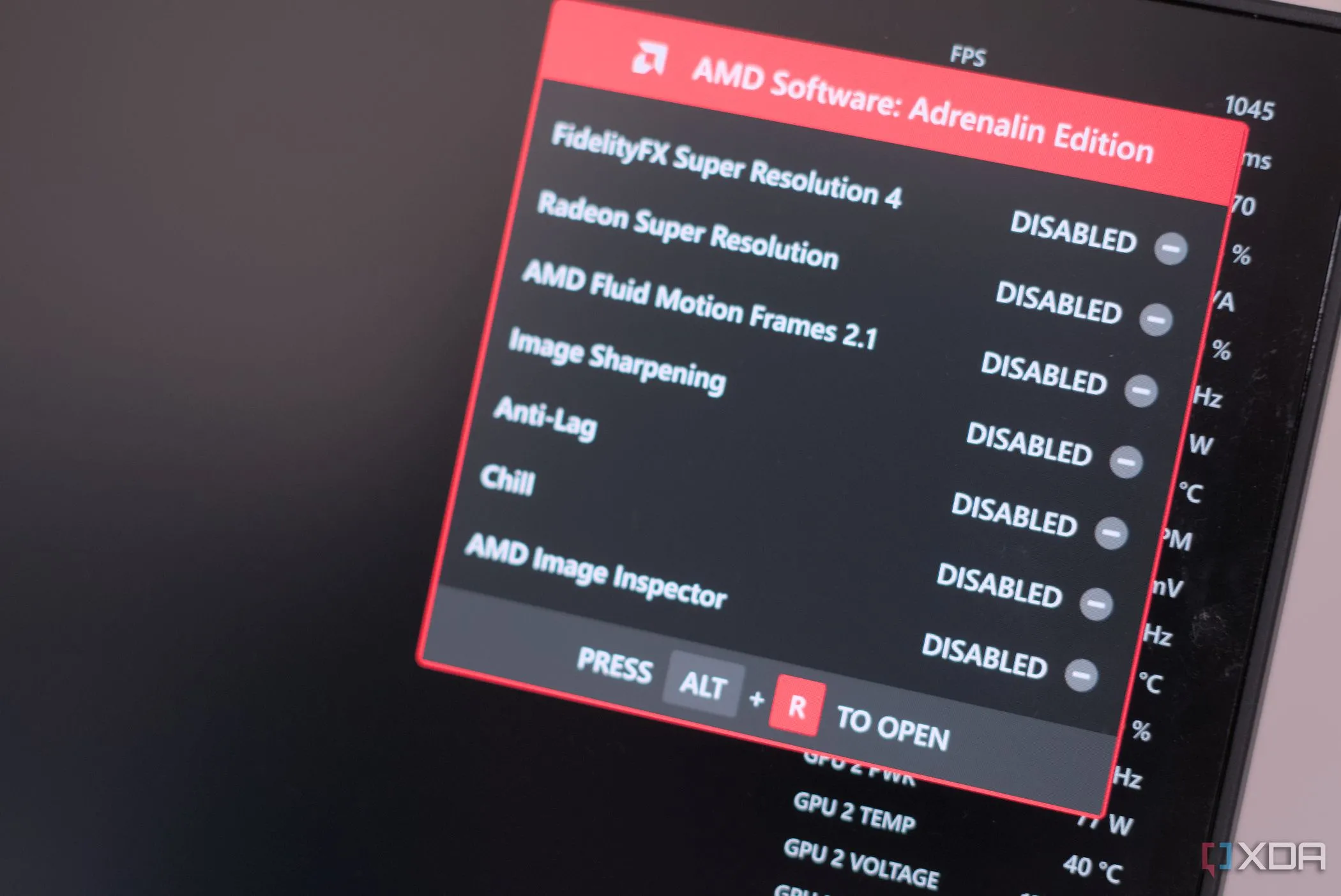 Giao diện hiển thị FSR 4 của AMD, thường xuất hiện khi công nghệ được kích hoạt trong game.
