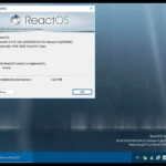 Giao diện màn hình nền ReactOS 0.4.15 với kiểu hiển thị Mizu và một cửa sổ ứng dụng cơ bản, minh họa các cải tiến trải nghiệm người dùng.