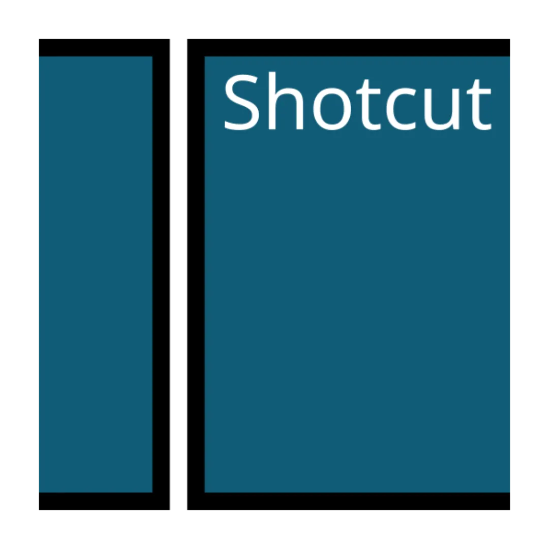 Giao diện phần mềm chỉnh sửa video Shotcut hiển thị timeline và các công cụ