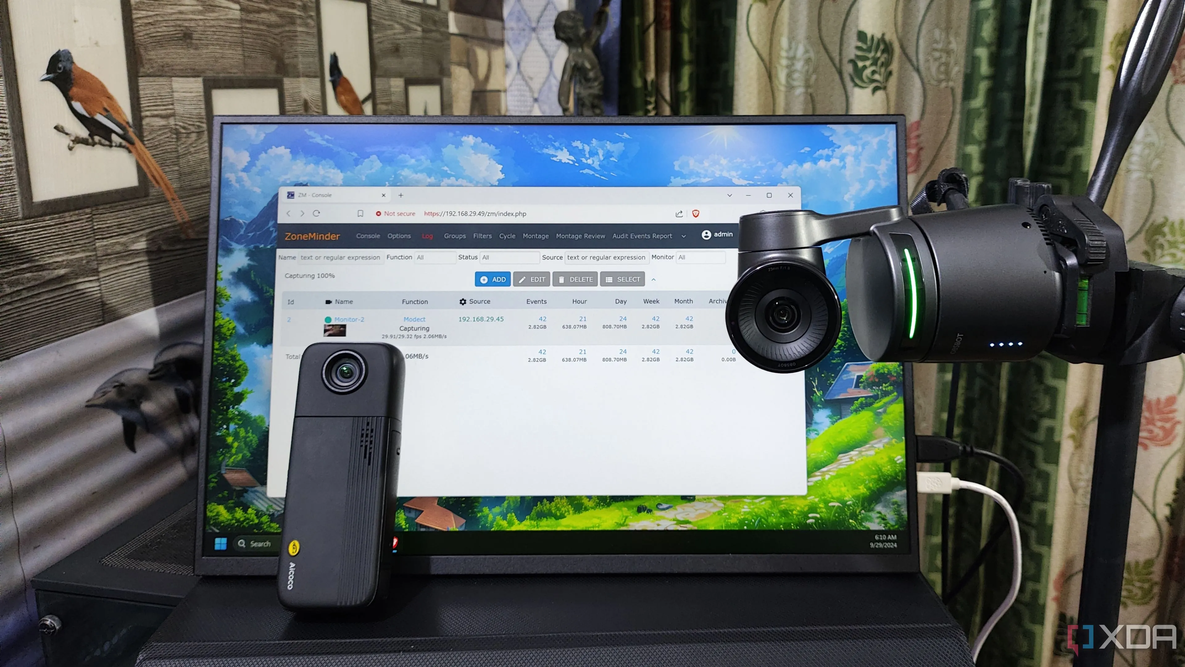 Giao diện Proxmox hiển thị thiết lập máy chủ ZoneMinder, tận dụng ổ cứng cũ để lưu trữ dữ liệu camera giám sát